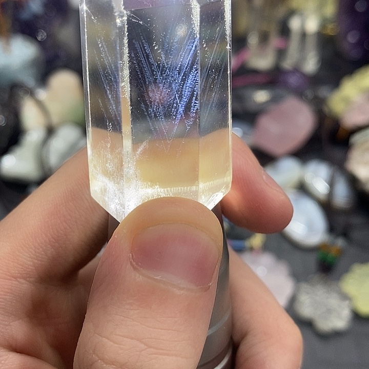 天然蓝针水晶柱未镶嵌水晶