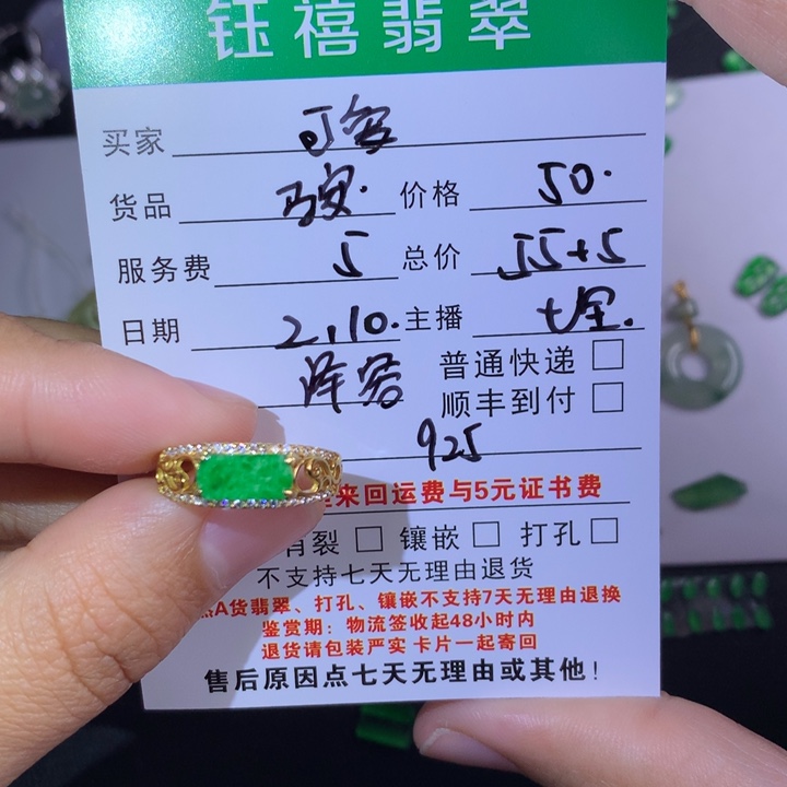 翡翠颈饰银S925镶嵌可*