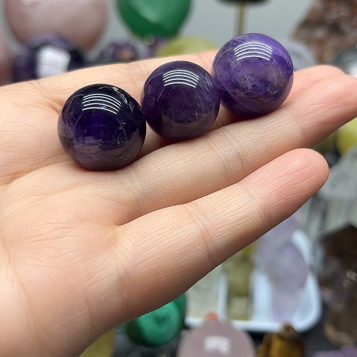 未镶嵌珠宝半成品水晶40克紫水晶小球