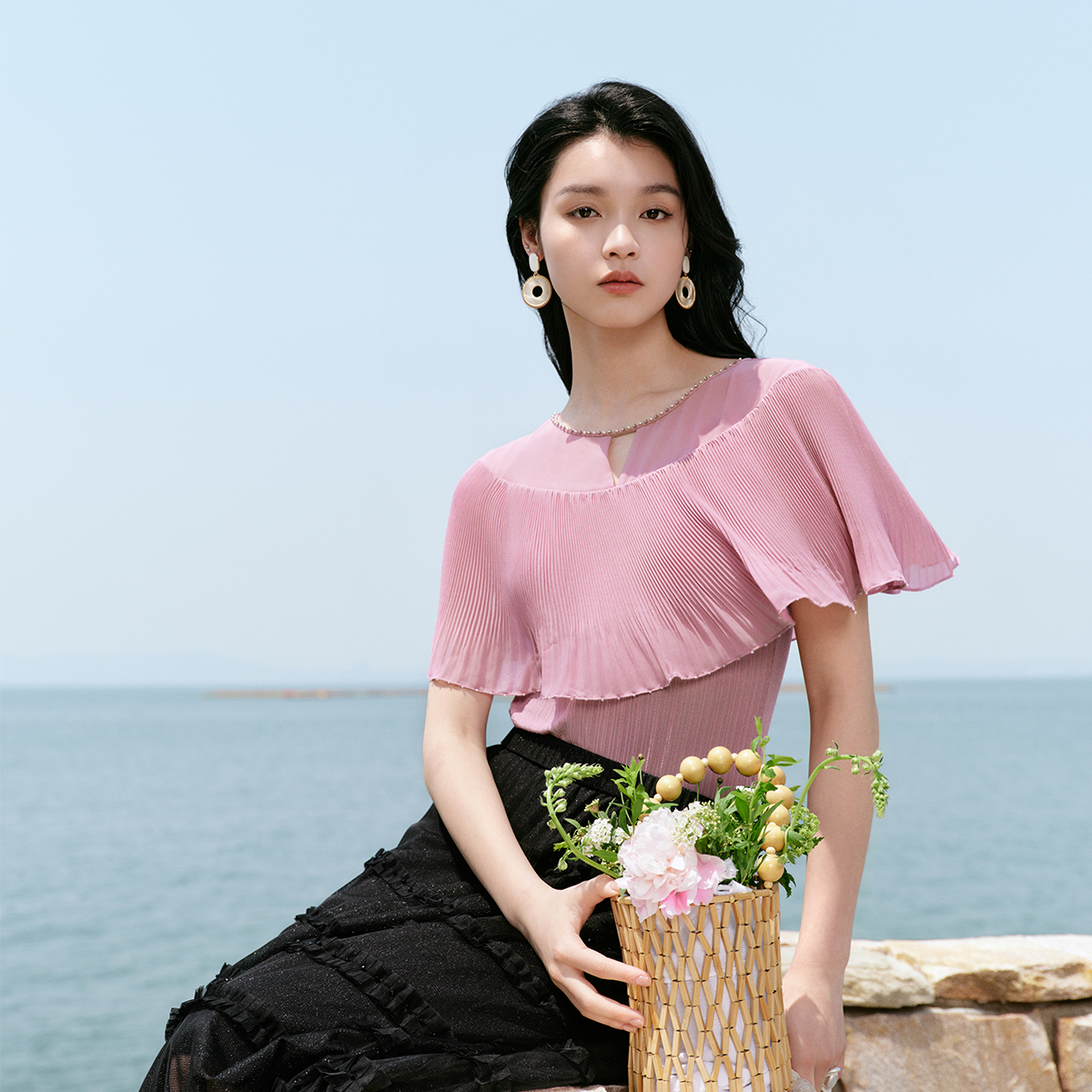 【晨粉专享价】短袖浪漫气质褶皱衬衫上衣KD03833/KD04230/KD03690