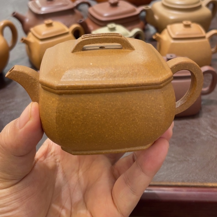 力***游紫砂茶壶八方汉瓦黄降坡0添加