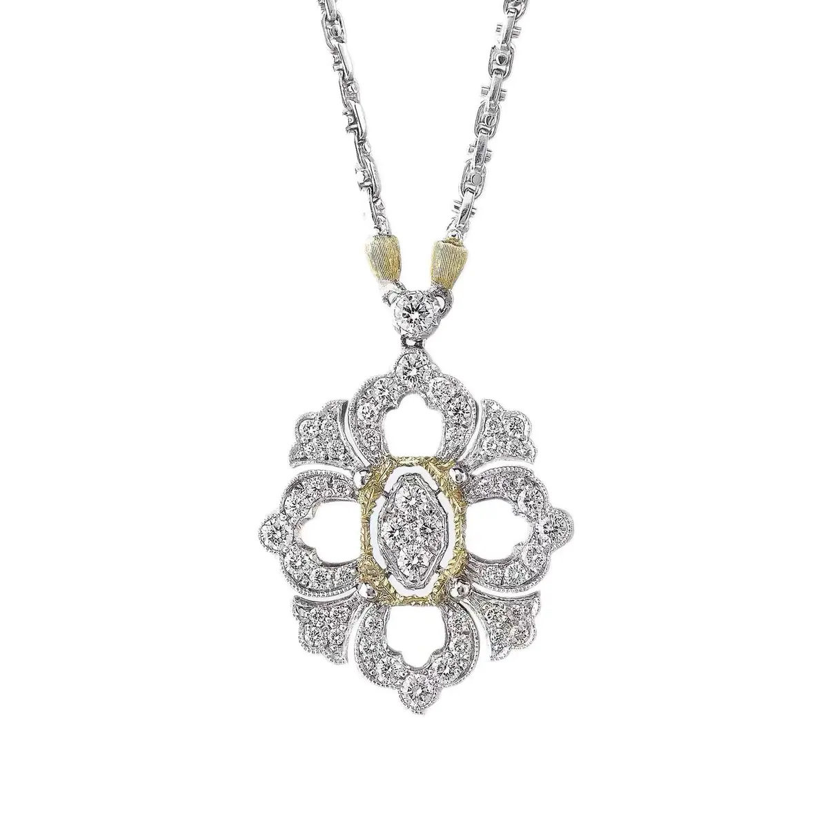 99新 BUCCELLATI/布契拉提 18k满钻项链/61416317/代卖服务
