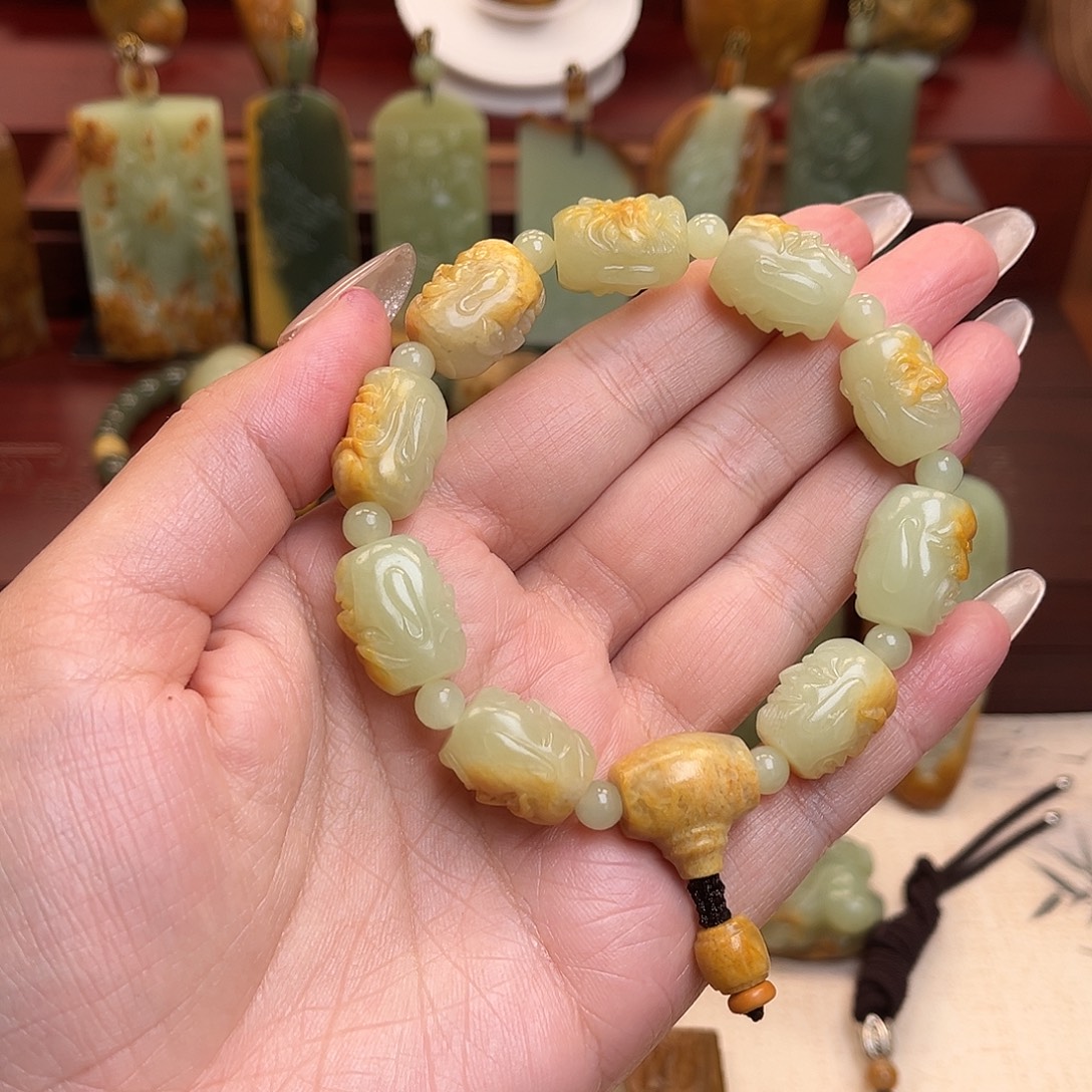 公***店岫岩河磨玉（透闪石质玉）未镶嵌手串