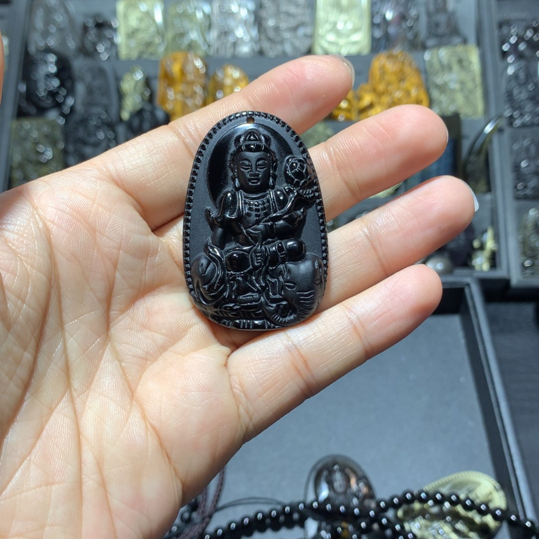 黑曜岩吊坠(赠链)未镶嵌