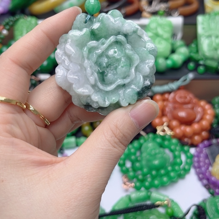 翡翠未镶嵌颈饰项链36