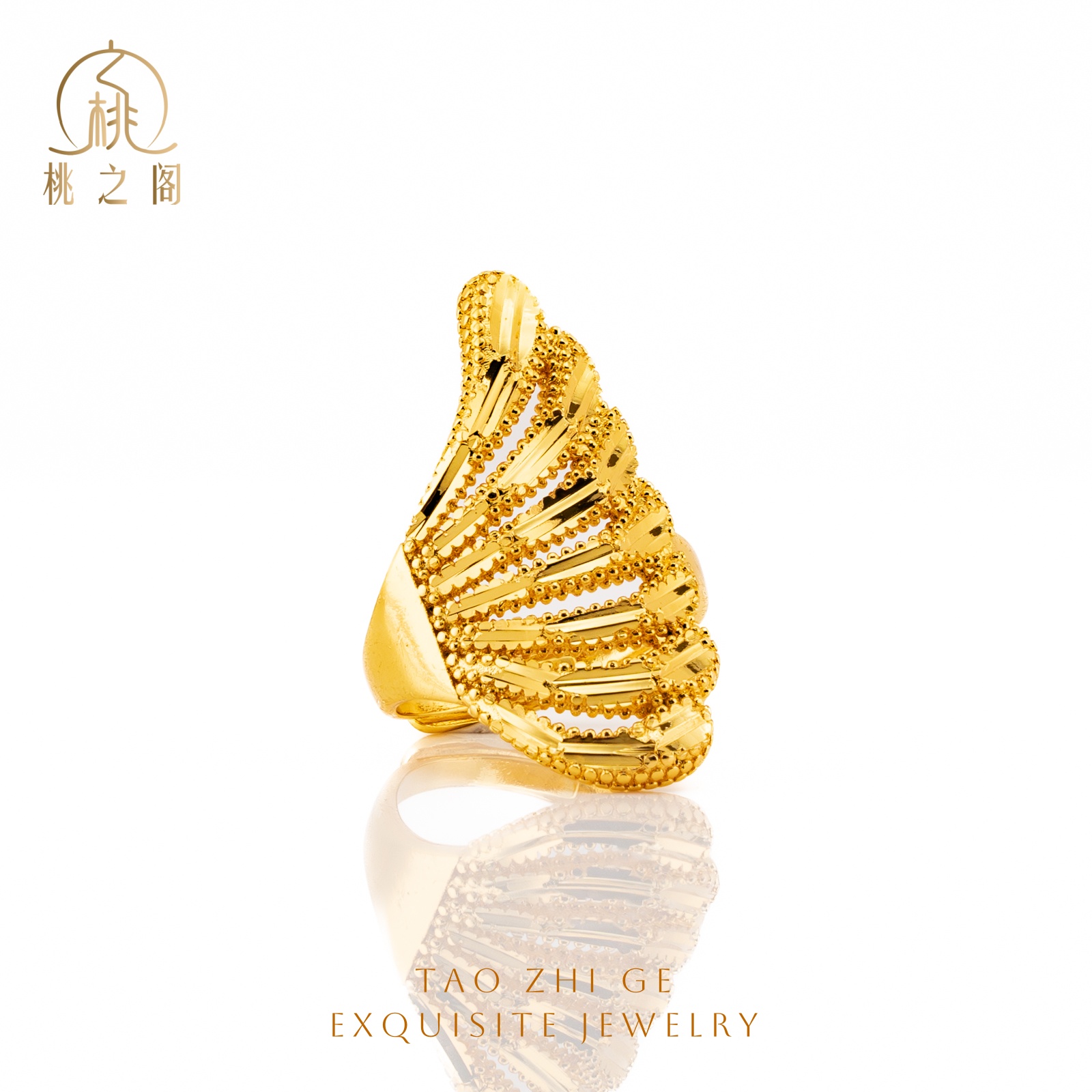 铜合金戒指 凤尾戒指AS1068