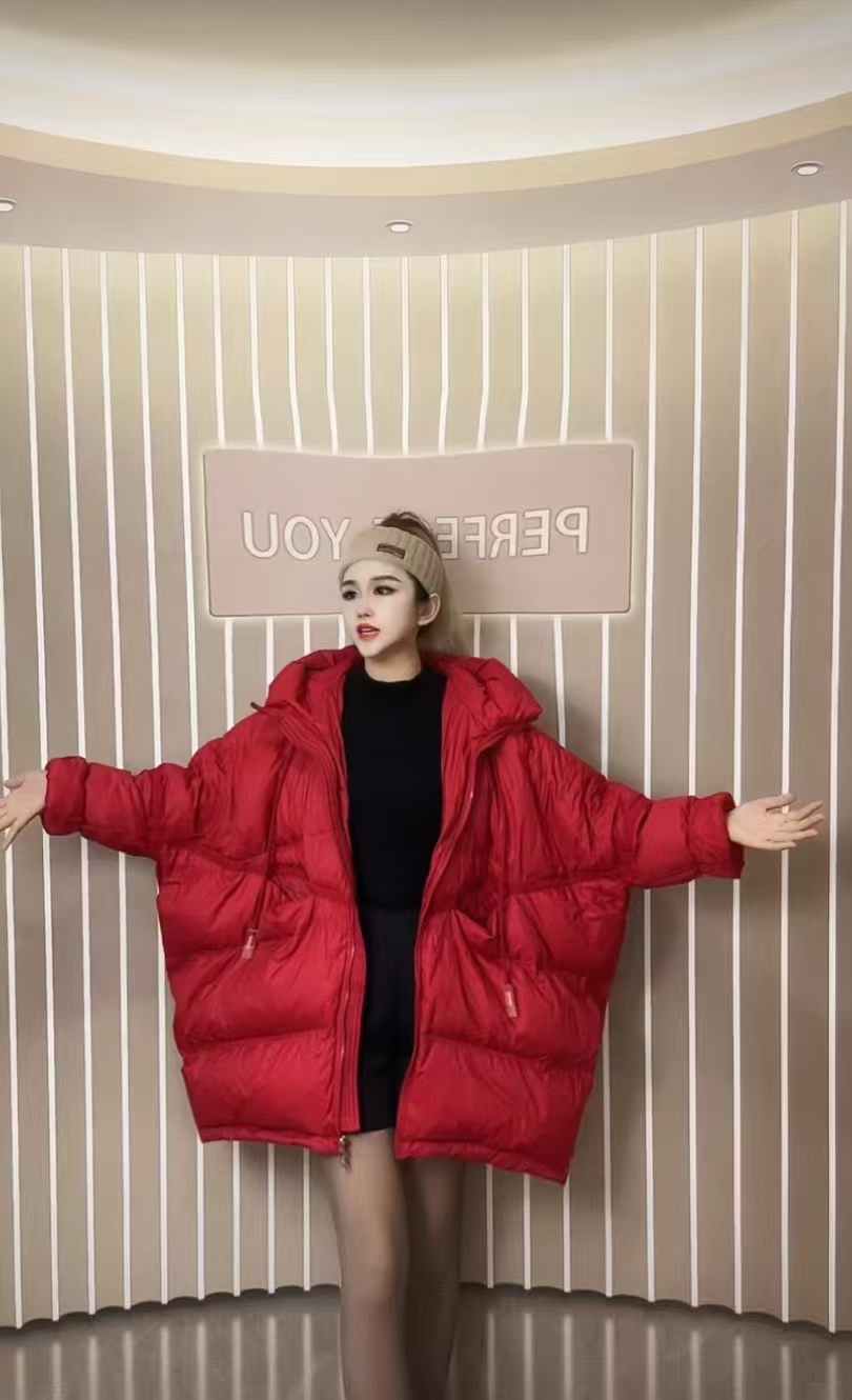 羽绒服女小众设计宽松韩版时尚大码中长版休闲外套