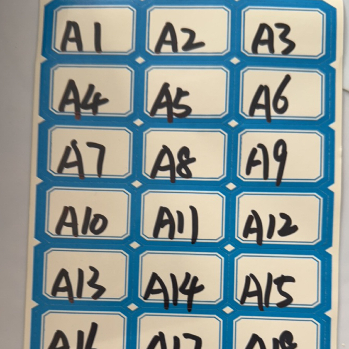 8新  二手数码3C配件手写标签A1到A24