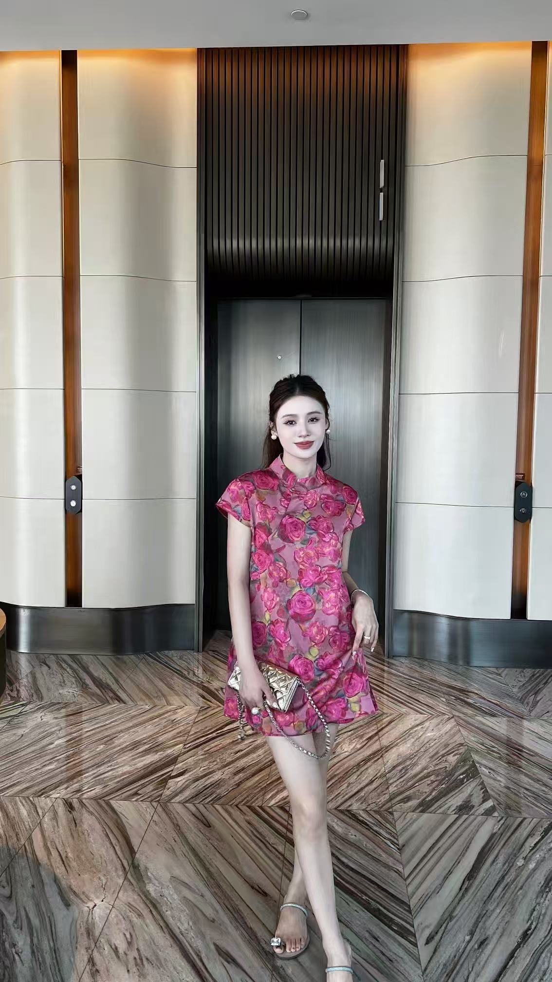 86363短袖碎花国风套装