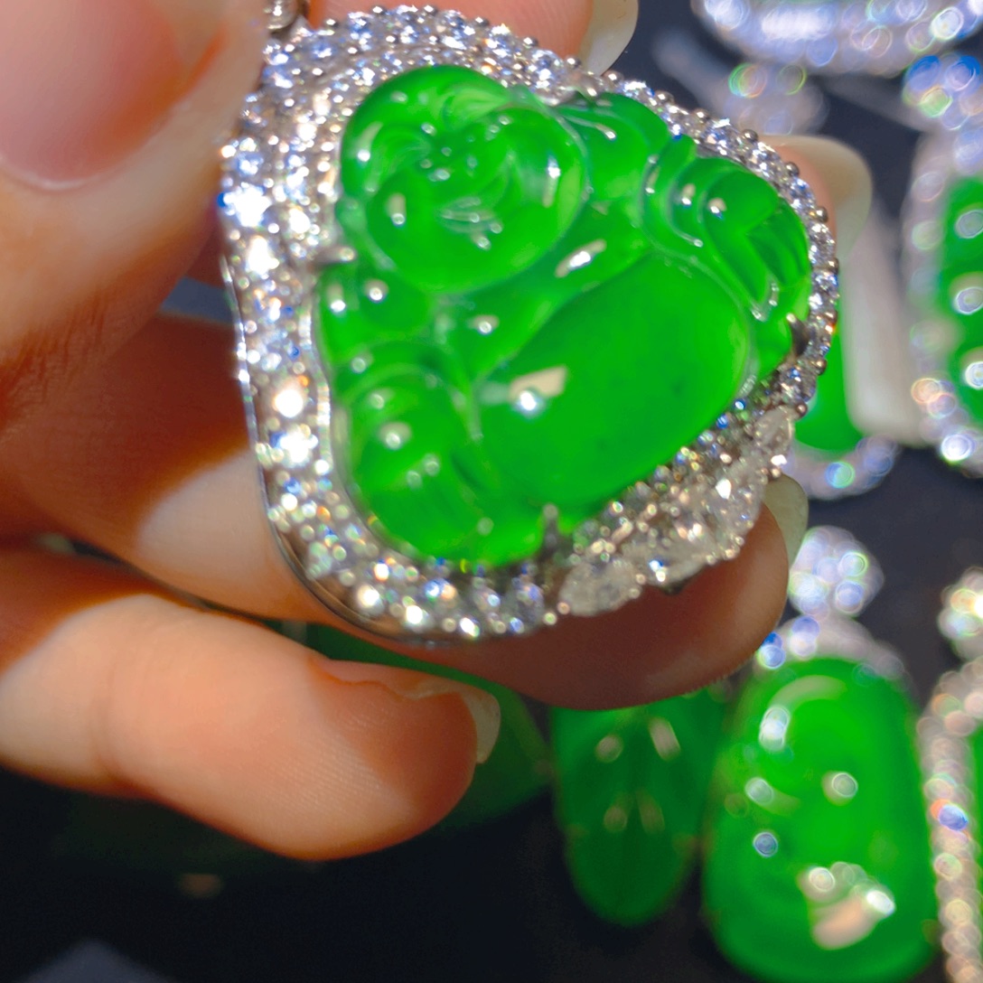 翡翠银S925镶嵌颈饰