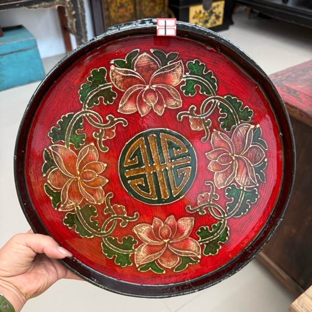手工做旧彩绘托盘