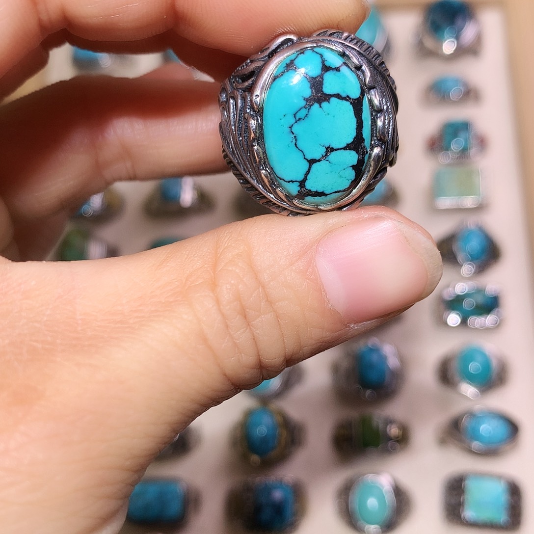 绿松石银S925镶嵌颈饰