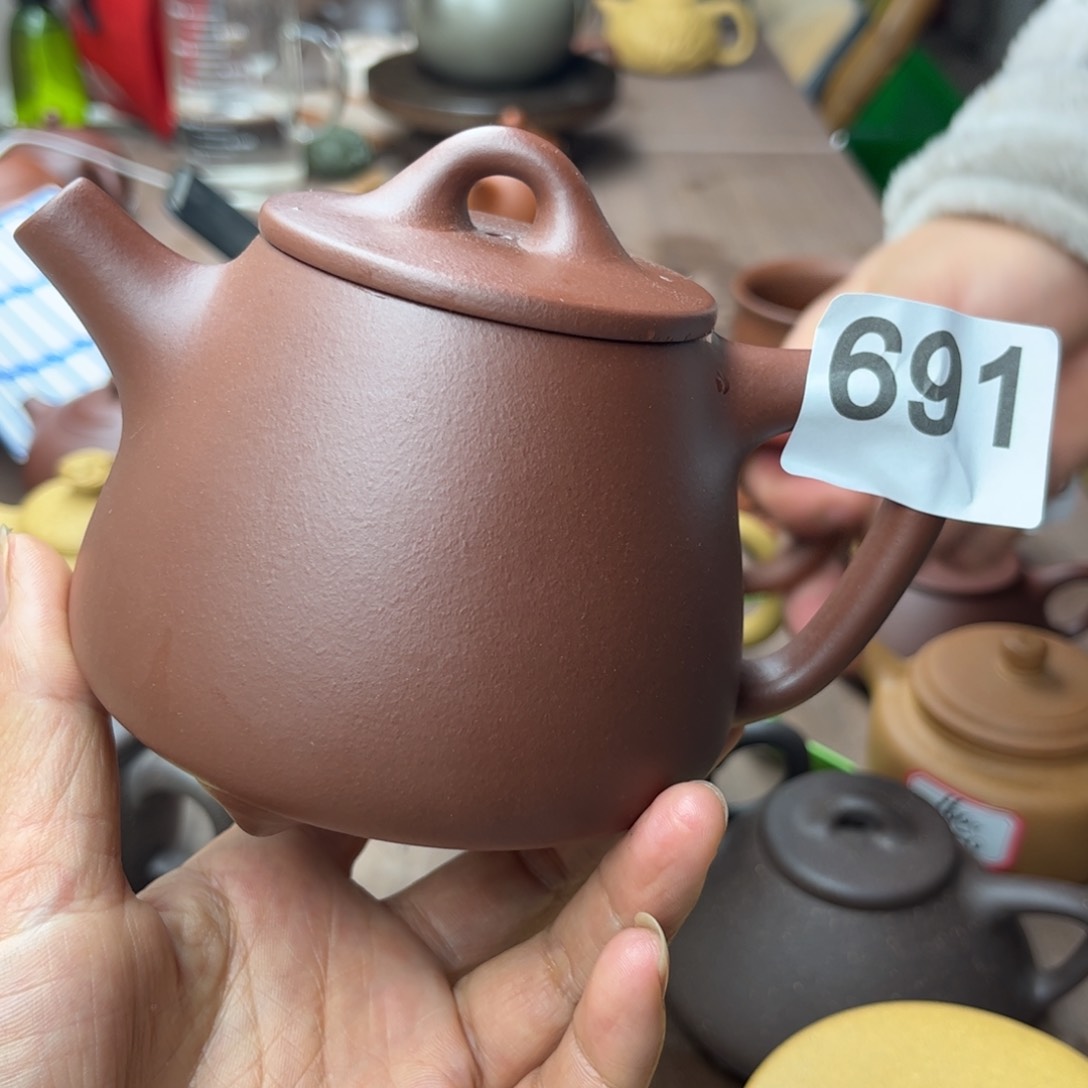 紫砂茶壶紫泥半手310cc