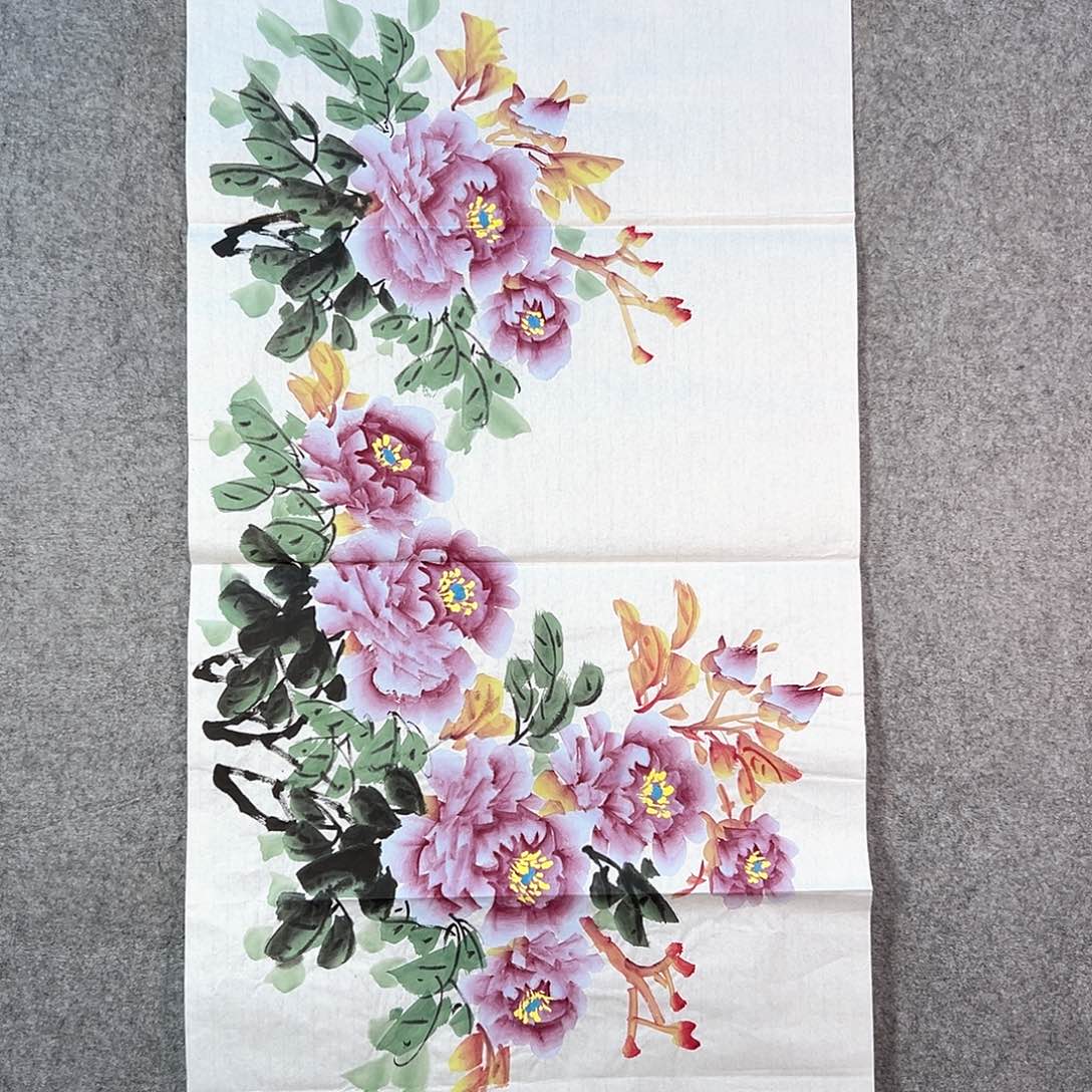 国画055 牡丹花盛开时就像花儿