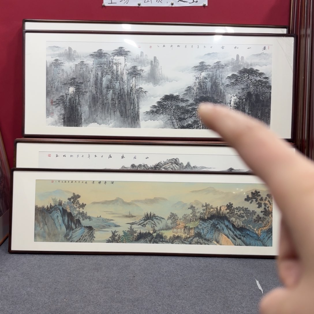 国画带框绘画210/80尺寸