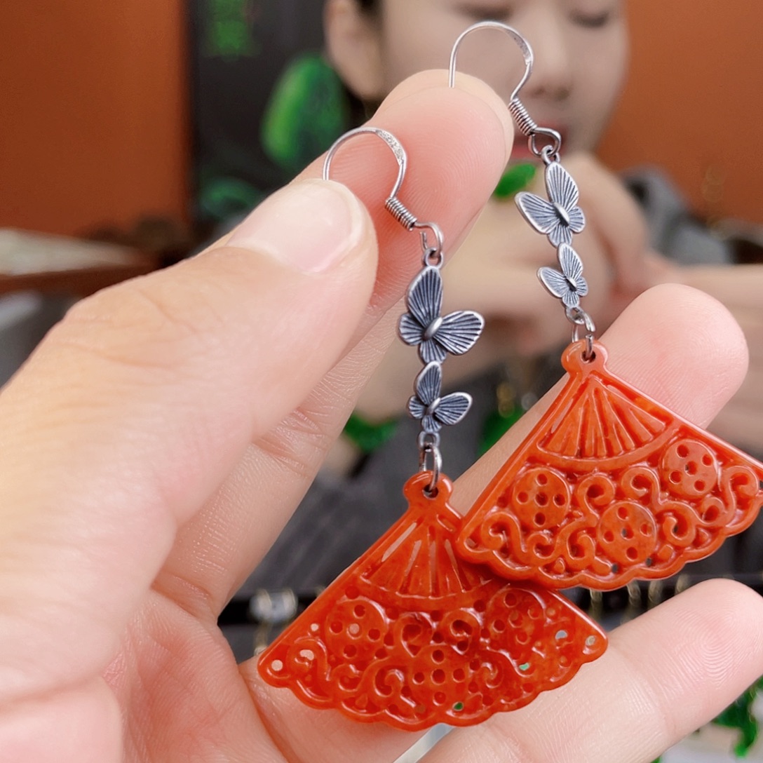 翡翠未镶嵌耳饰饰品