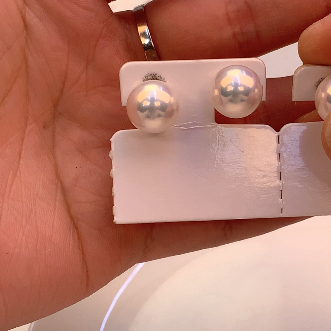 淡水珍珠耳饰18K金镶嵌