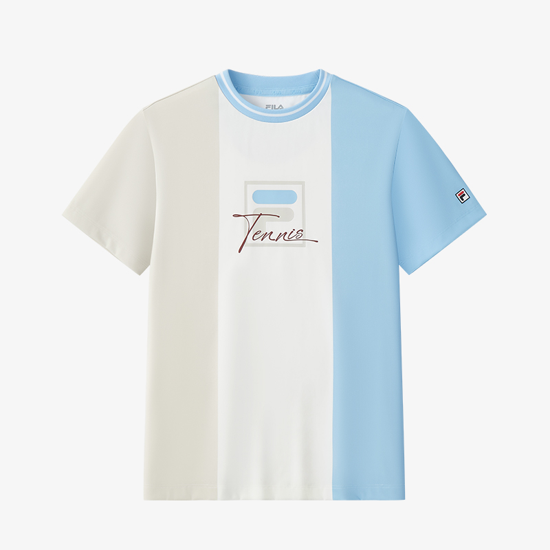 【优雅撞色】 斐乐儿童夏季男童运动舒适透气亲肤圆领T恤K12B523118