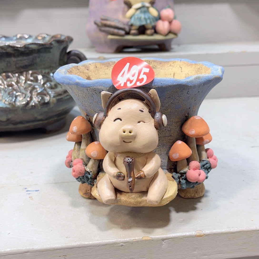 陶瓷495 号陶然花器麦饭石花盆