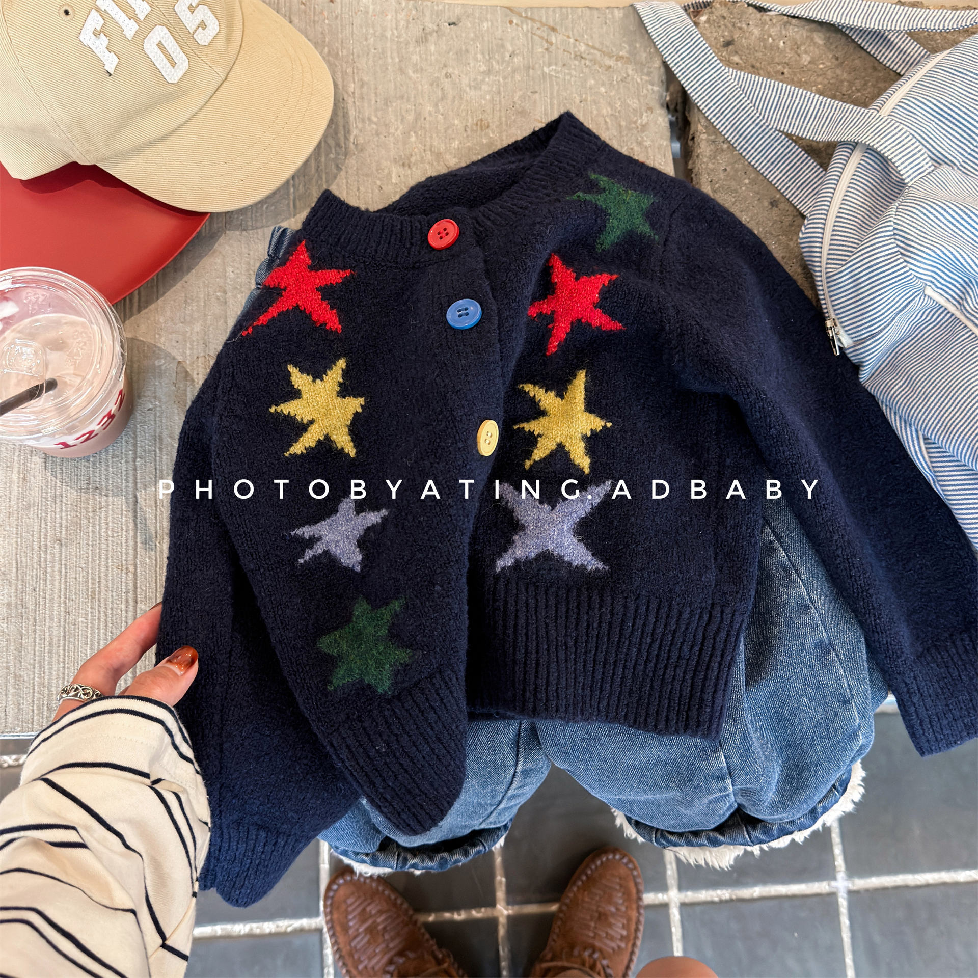 ab.baby韩国童装儿童秋冬韩版毛衣男童女童开衫上衣毛线衣宝宝潮