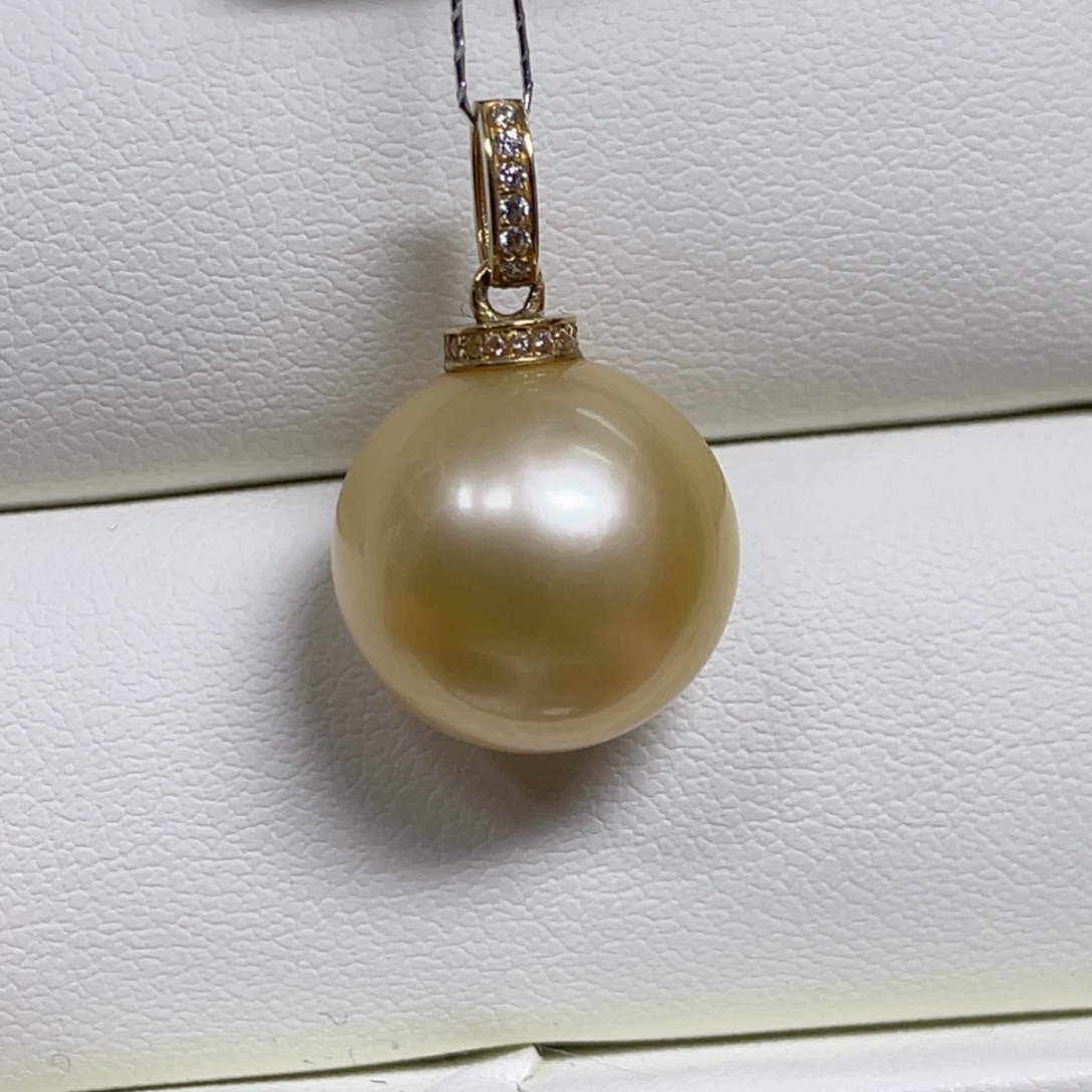18K金镶嵌吊坠(不含链)海水珍珠14.m
