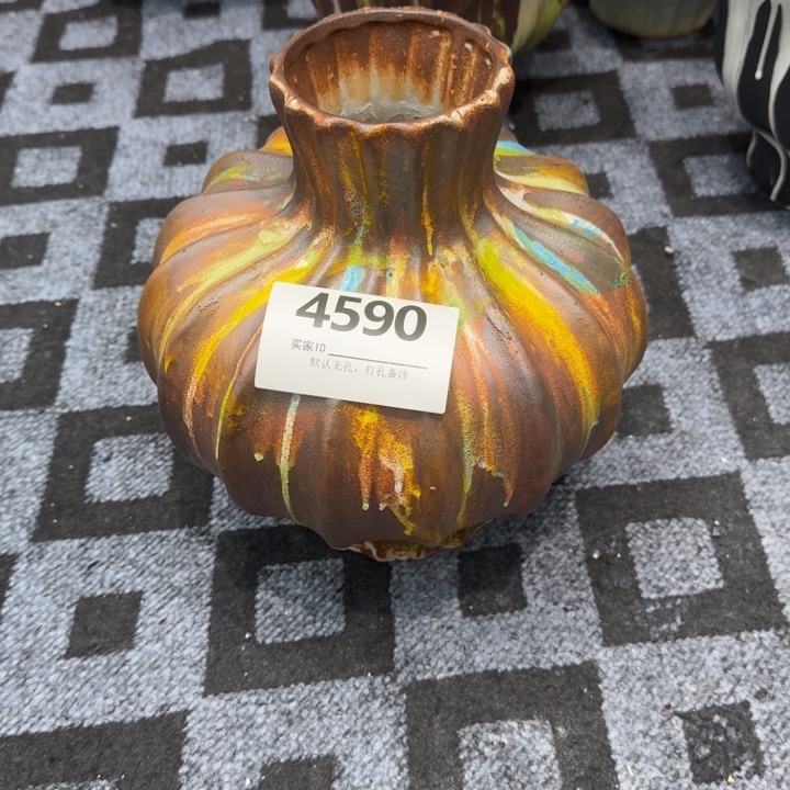 驰***驰瓷片景德镇高温花器编码4590高28口8默认无孔