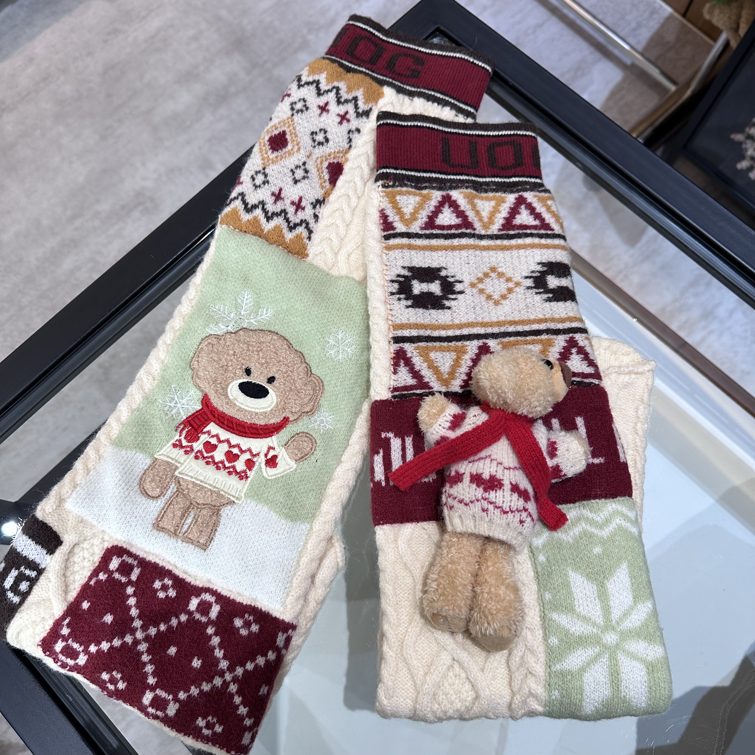 FOG（103） 费尔岛玩偶针织袜套高筒袜堆堆袜-4N112F117