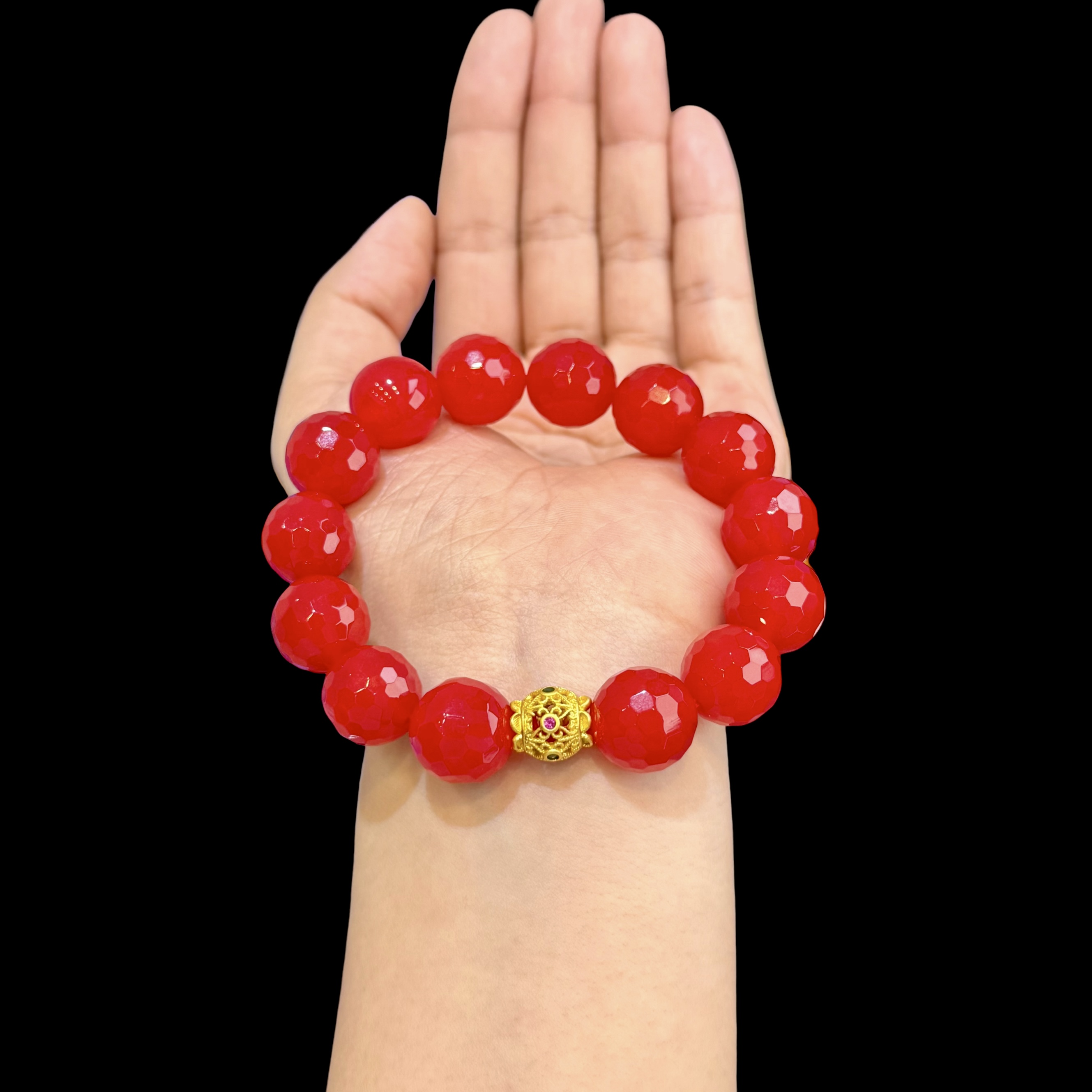 雪域红景天钻石切DIY手串14mm C01-395