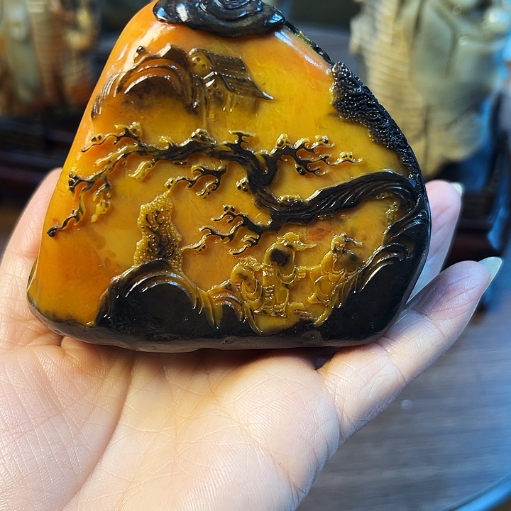 昌化石下****点雕刻艺术品