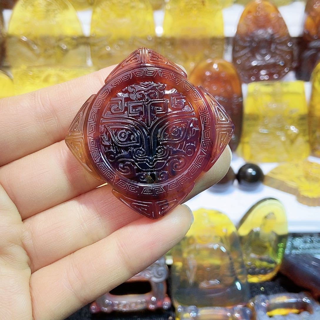 琥珀颈饰未镶嵌玉粽19号