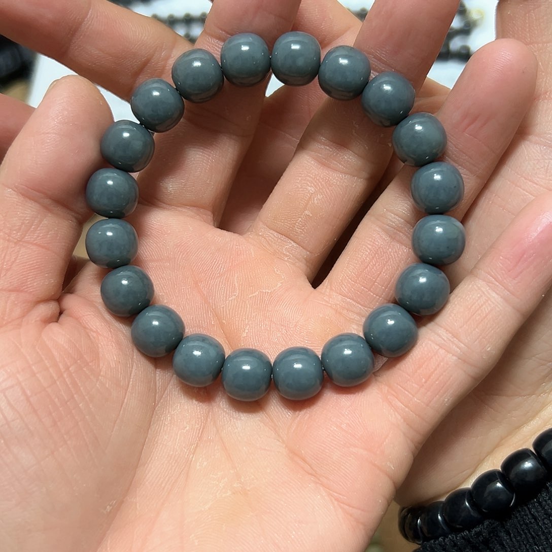 颈饰未镶嵌和田玉且末莫兰迪灰115a级老型精工手串