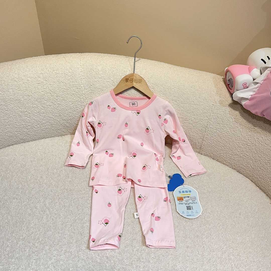 萌小汐-【12854草莓】无骨生姜抗菌莱卡家居服套装