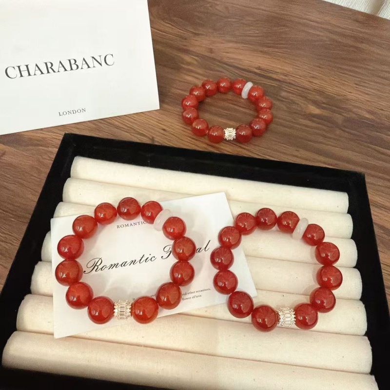 X1778[知之寒霜]红玛瑙手链高端轻奢手串多样性发一