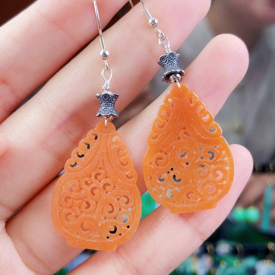 翡翠未镶嵌耳饰饰品