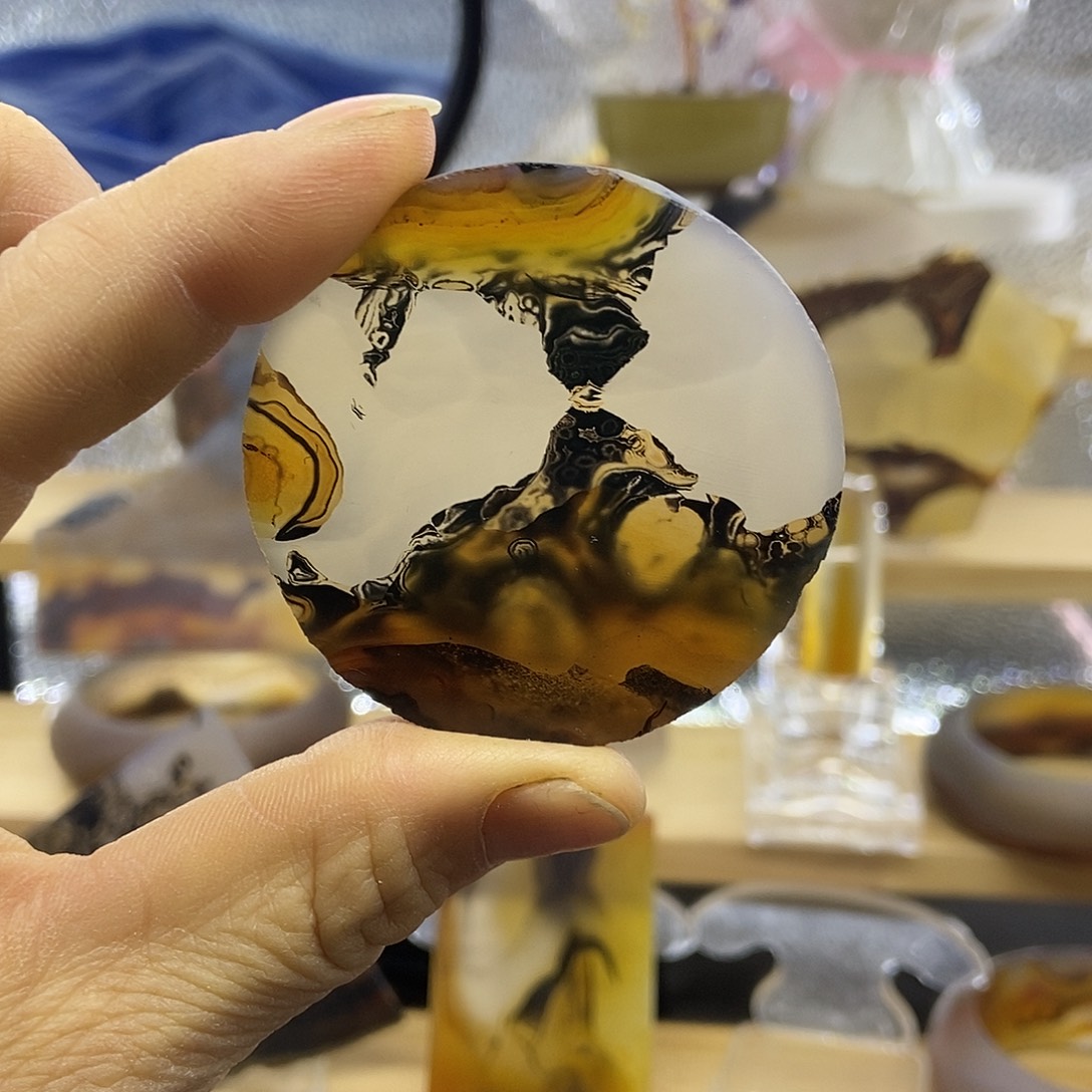 定制玛瑙巴玉玛瑙象形花牌不退不换