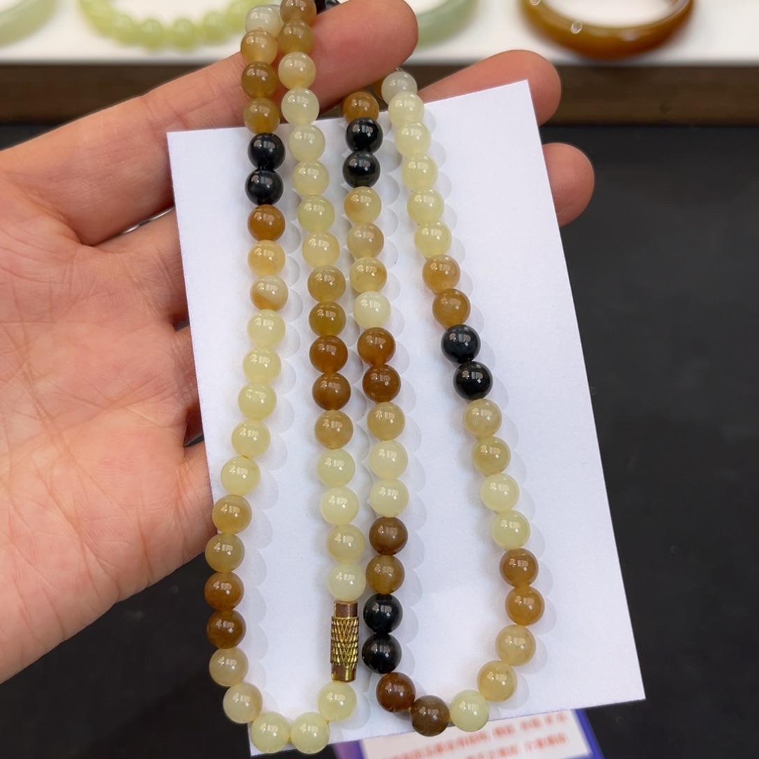 和田玉未镶嵌手镯卡6拍一发一锁骨链 楼兰三色