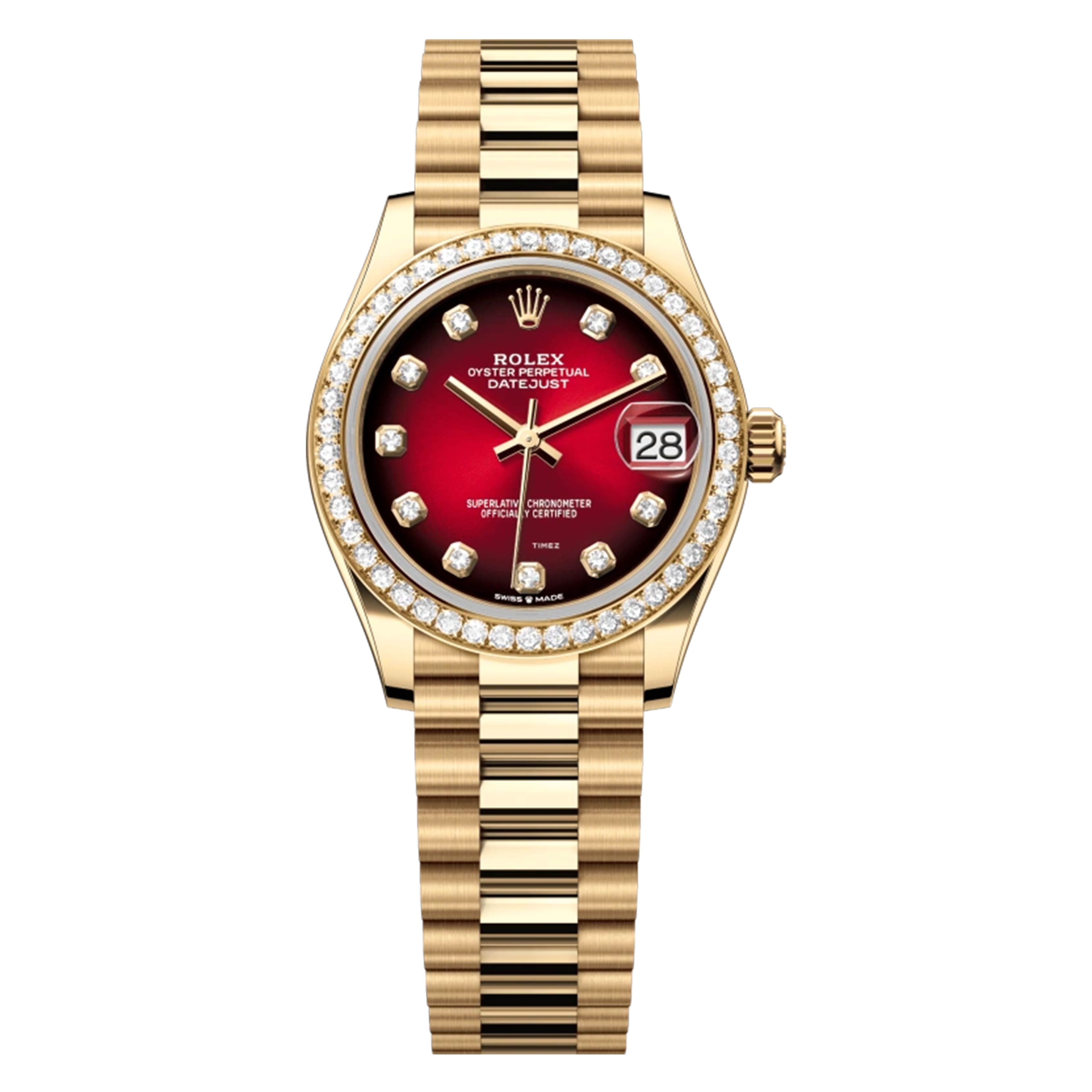 未使用 Rolex/劳力士 /278288全金钻圈烟熏红钻刻/31mm