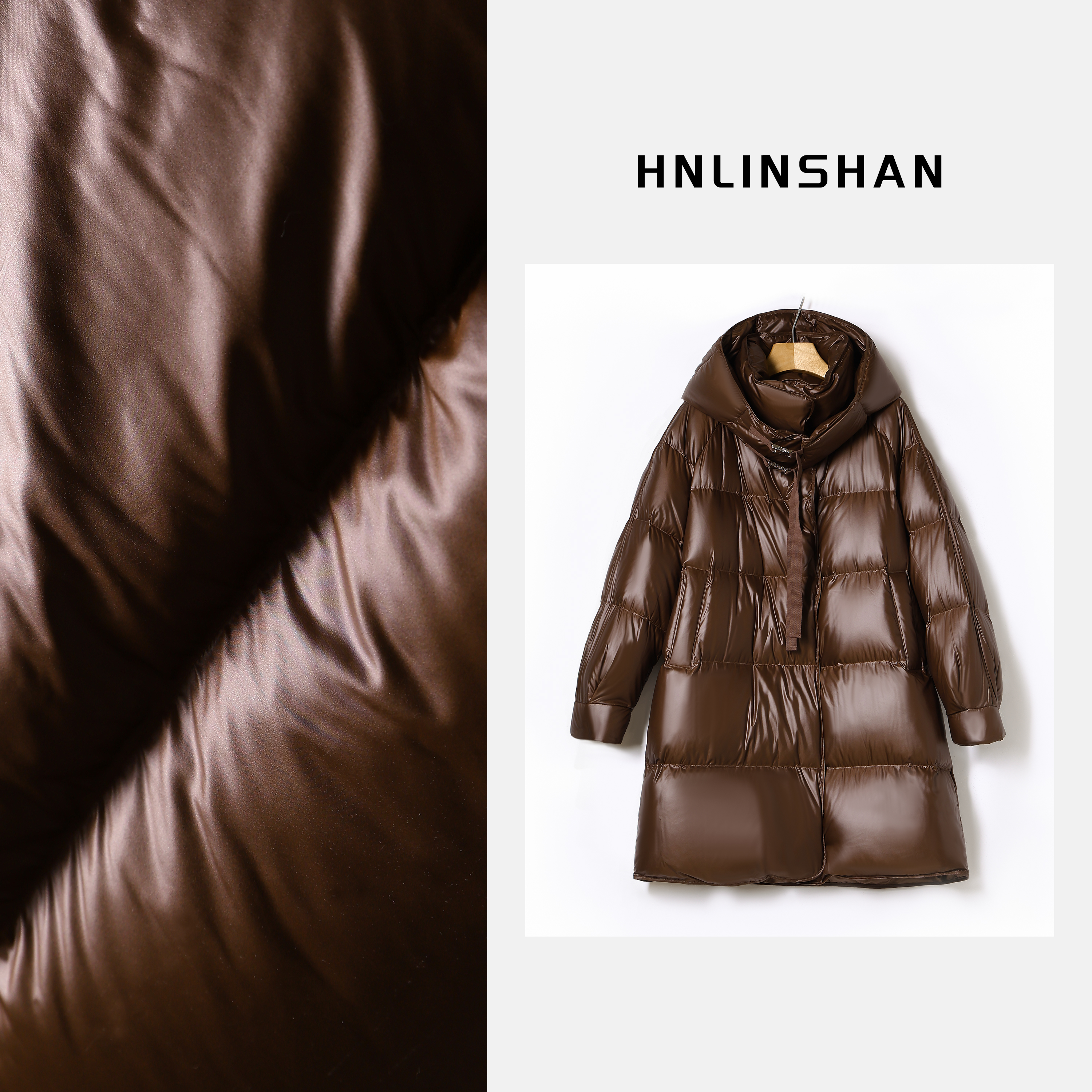 HNLINSHAN【锁温舱】波兰科鲁达白鹅绒连帽羽绒服BDS9022