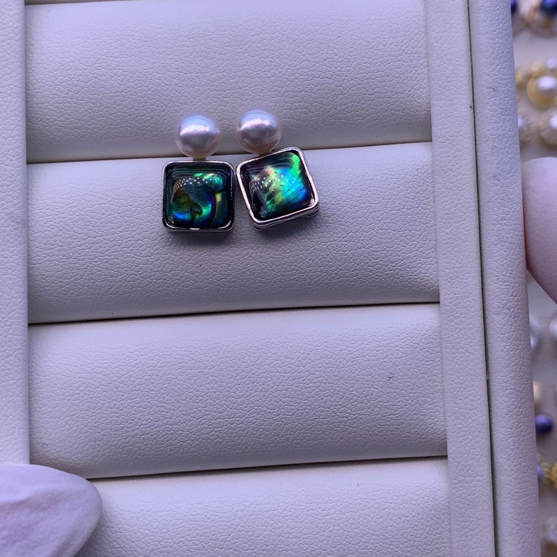 淡水珍珠耳饰合金