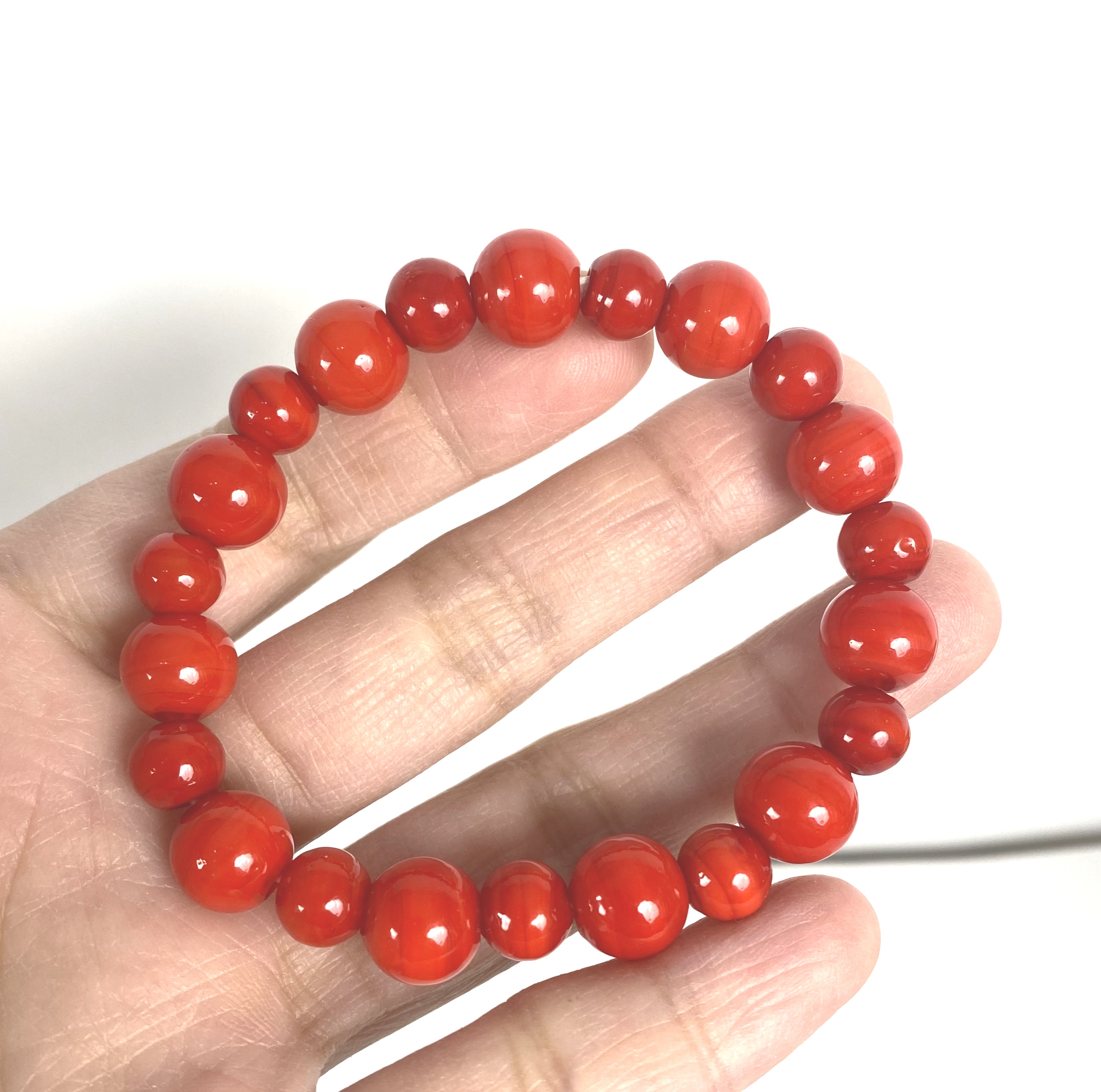 淄博博山大观园红色琉璃珠手串