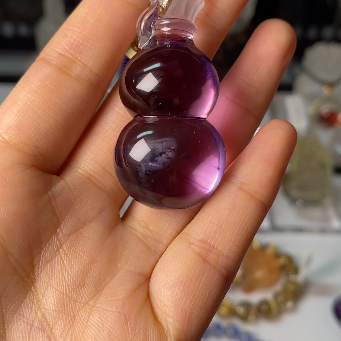 水晶雕件未镶嵌紫晶吊坠JP37740