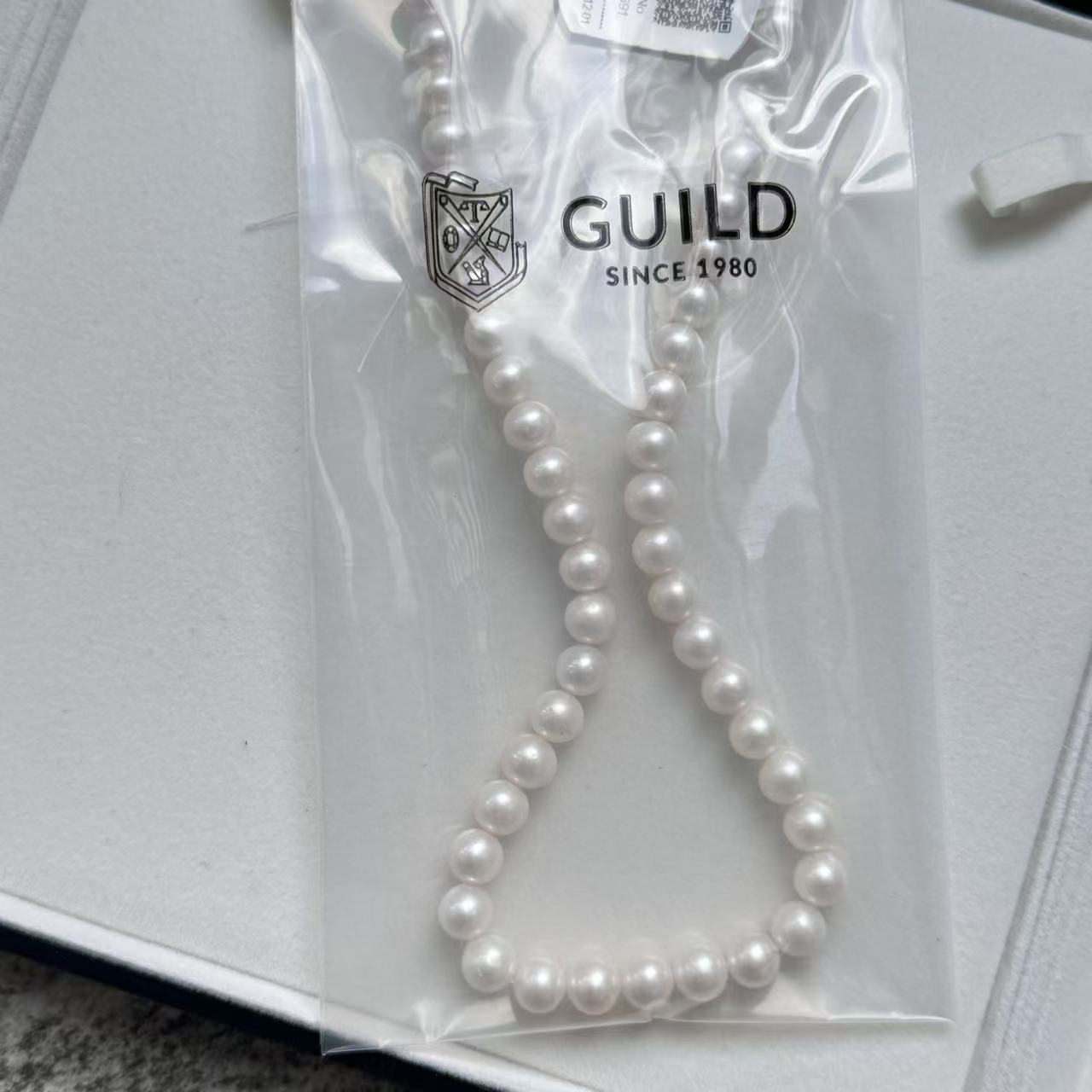 S925银天然淡水无核珍珠8.3-9.3mm项链带吉尔德四星证书赛澳白