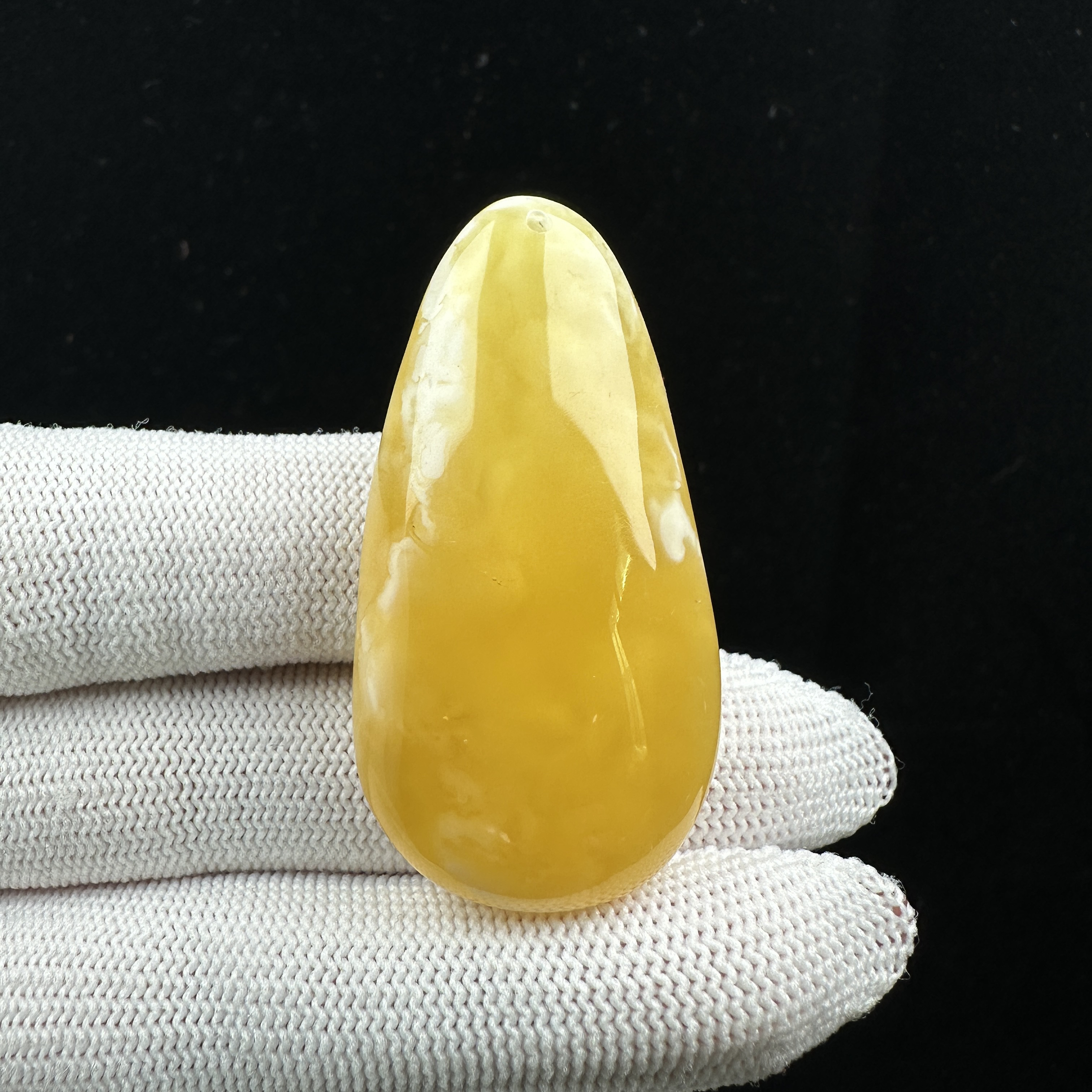 Y2049天然原矿蜜蜡水滴25x47x12mm 8.6克抖音基地质检发货