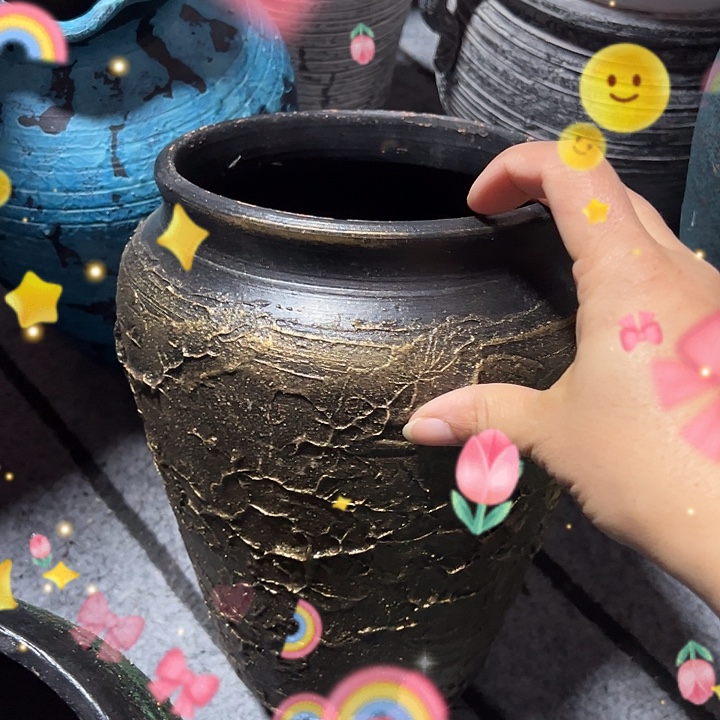 金色浮雕直筒高23口15默认打孔