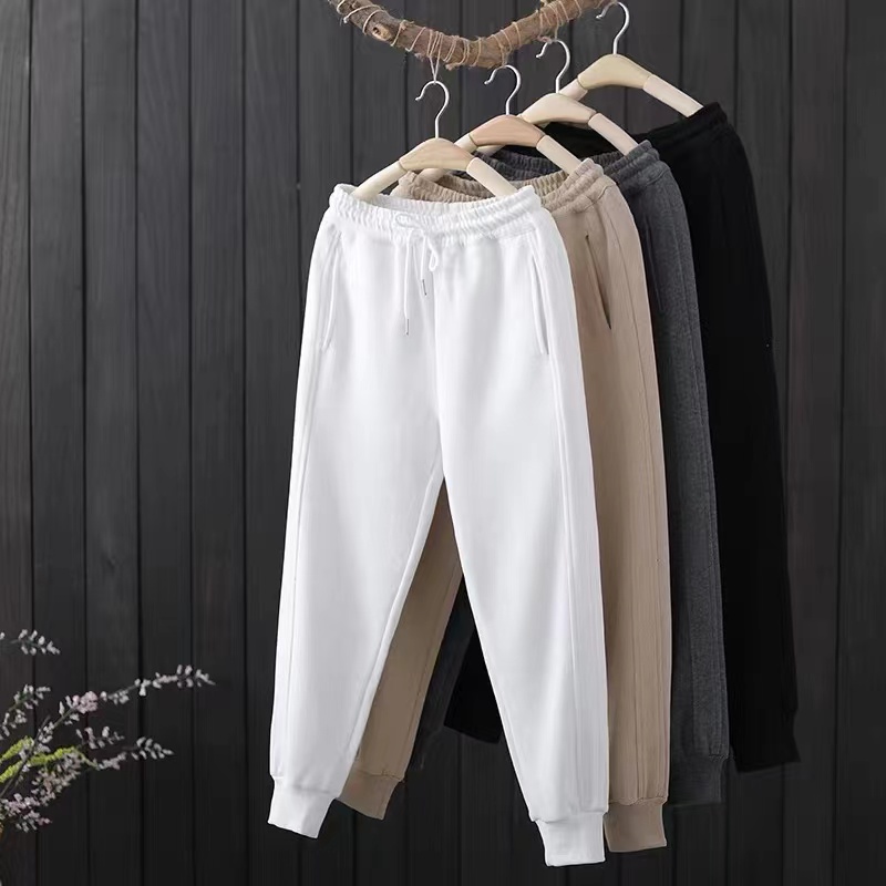 运动裤秋冬季宽松束脚秋冬外穿哈伦休闲卫裤