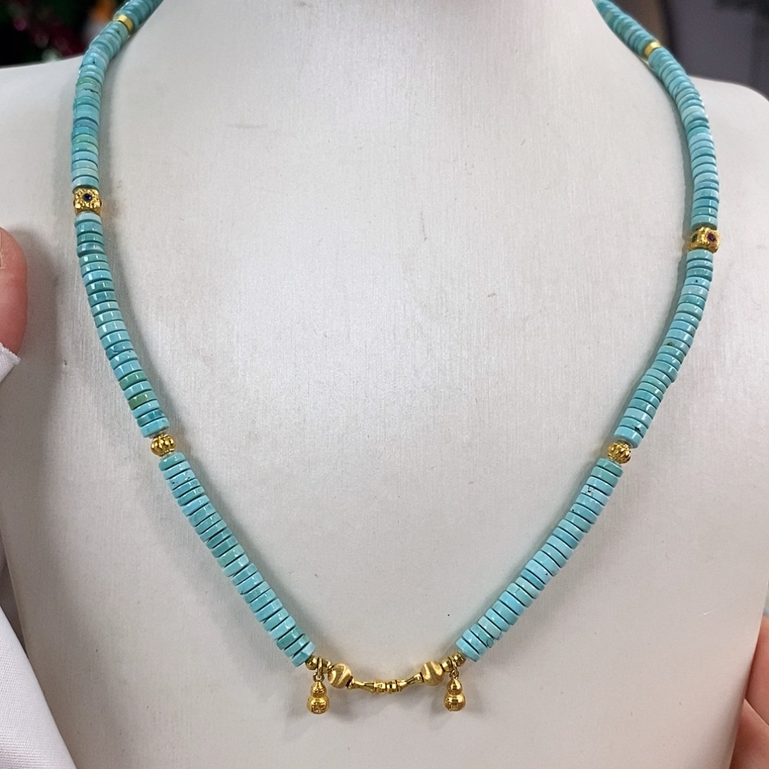 绿松石18K金镶嵌珠宝奇石