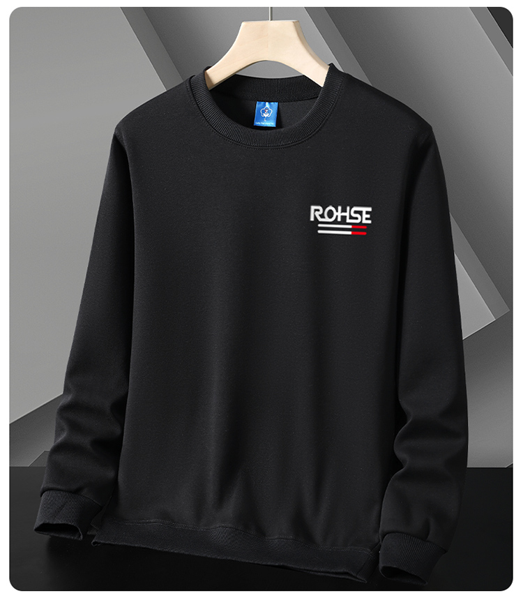 男百搭简约秋冬长袖加绒圆领卫衣818