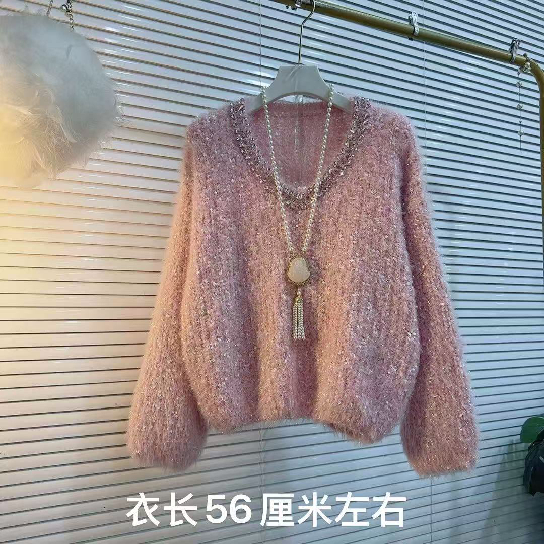 胖MM2025新款欧货时尚搭配慵懒风宽松针织毛衣秋冬款轻奢经典款