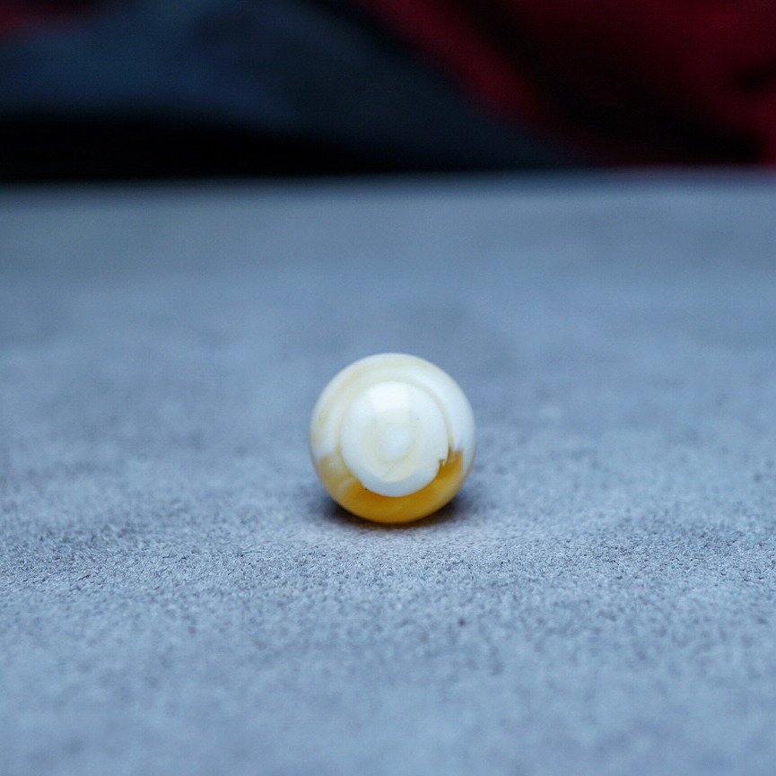 【段掌柜·10.1mm天眼妖花金瓷白款】天然蜜蜡圆珠（打孔不予退货）