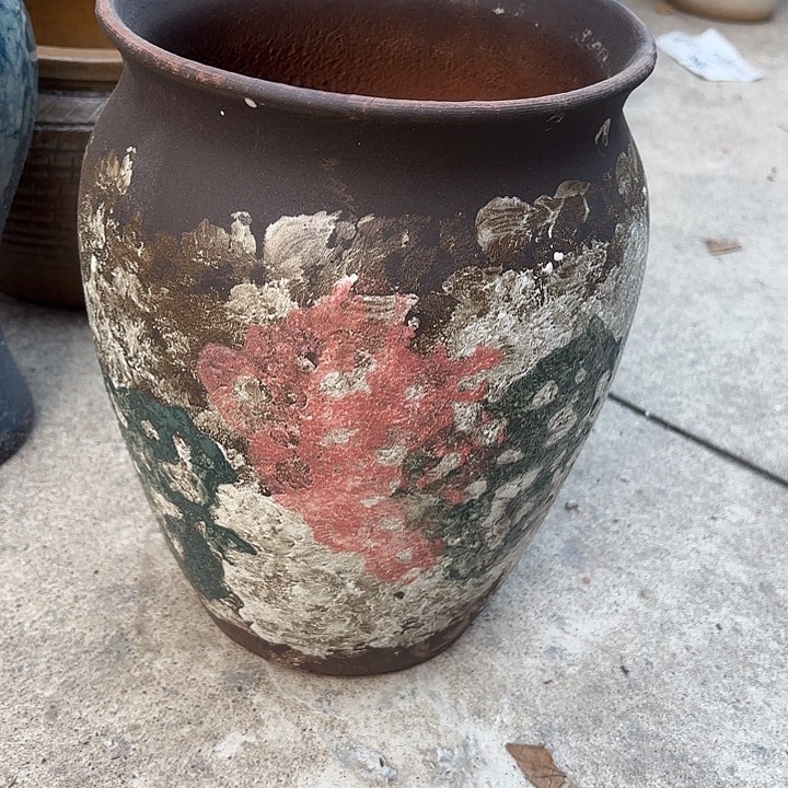 紫砂茶碗油画口径20高度28